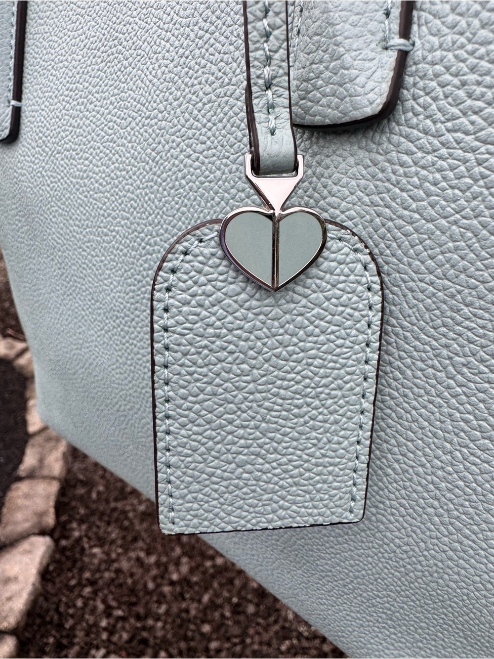 Kate Spade New York Blue Pebbled Leather Zip Tote Shoulder Bag - Picture 7 of 16
